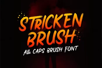Stricken Brush - All Caps Brush Font